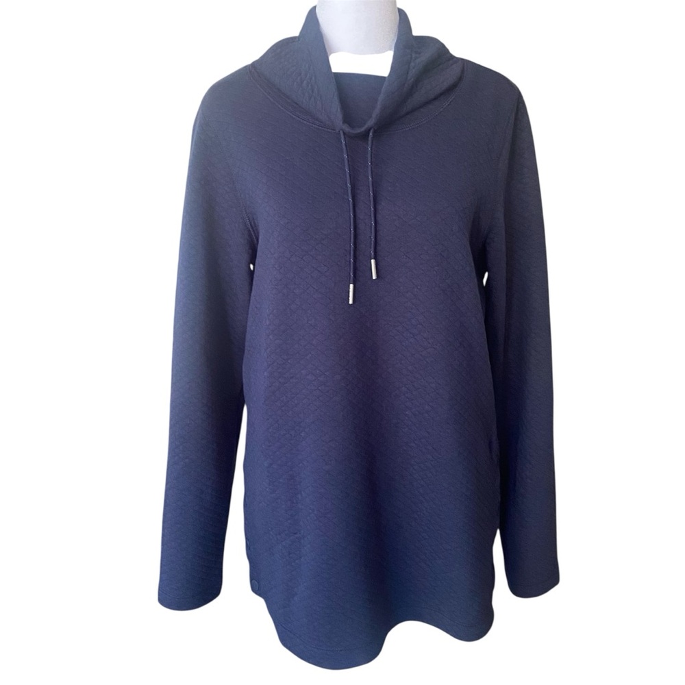 L.L. Bean Women’s Navy Pullover Cowl Collar Sweatshirt Size Small